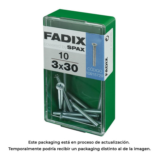 Caixa s 10 unid. parafuso metrico cp m 3x30mm fadix_0