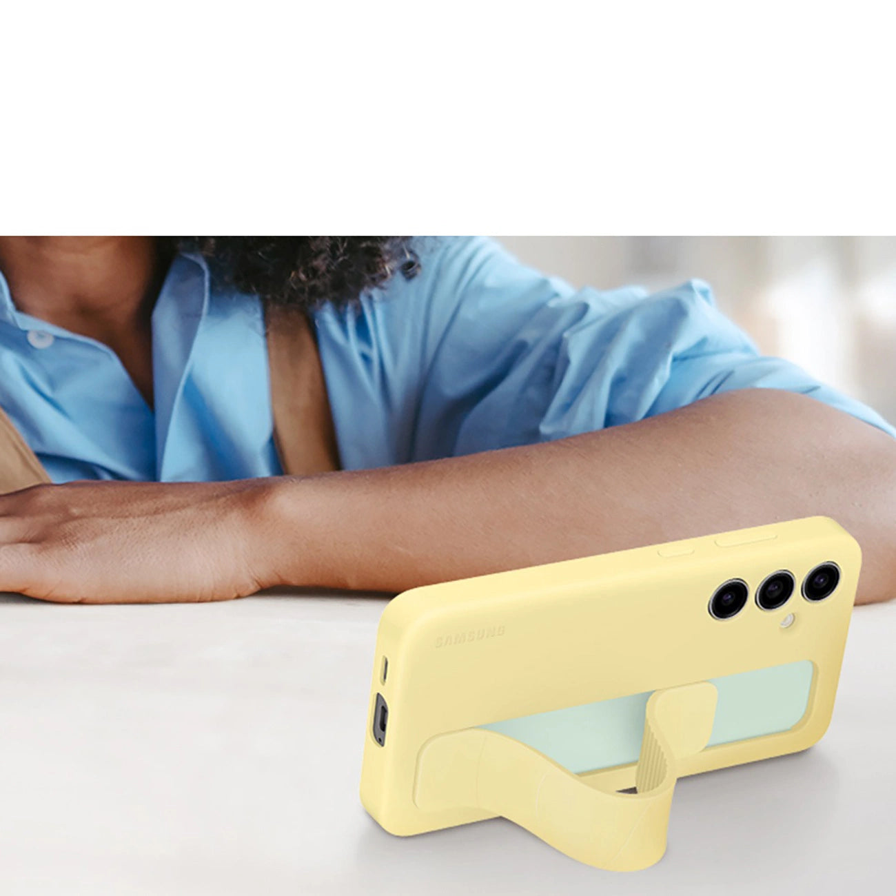 Samsung Standing Grip Case EF-GS721CYEGWW with holder / stand for Samsung Galaxy S24 FE - yellow_5