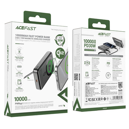 Acefast M11-10000 30W Qi2 Magnetic Power Bank with MagSafe - Black_5