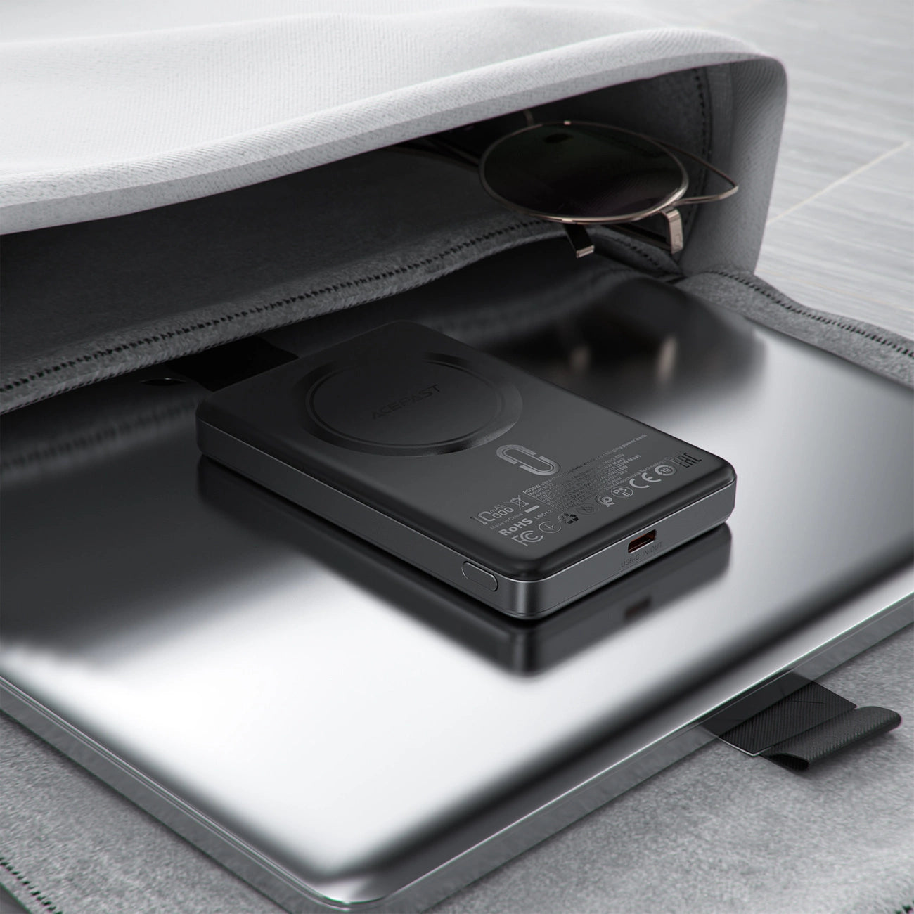 Powerbank Acefast M12-10000 PD20W ultra-slim, MagSafe compatible - black_5