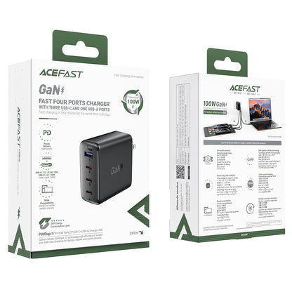 Acefast A96 PD100W GaN Charger (3 x USB-C + 1x USB-A) with US Plug - Black_4