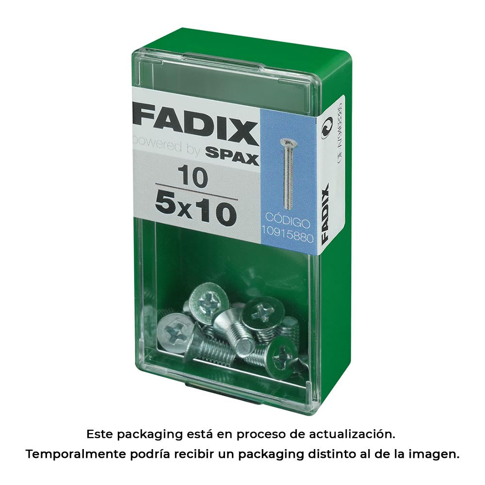 Caixa s 10 unid. parafuso metrico cp m 5x10mm fadix_0