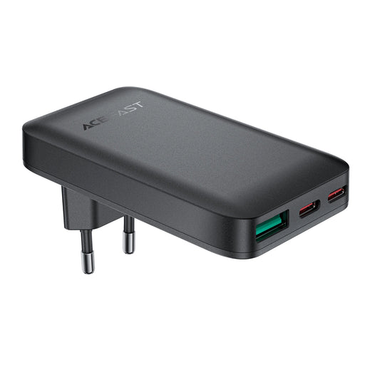 Acefast A100 65W GaN 2 USB-C+ USB-A Charger Ultra Slim - Black_0