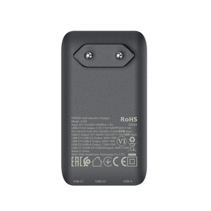 Acefast A100 65W GaN 2 USB-C+ USB-A Charger Ultra Slim - Black_6