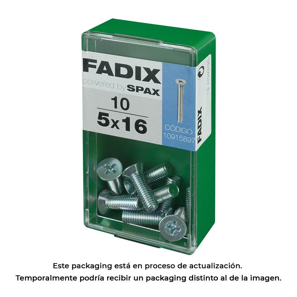 Caixa s 10 unid. parafuso metrico cp m 5x16mm fadix_0