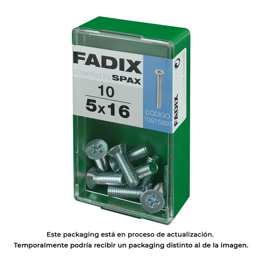 Caixa s 10 unid. parafuso metrico cp m 5x16mm fadix_0