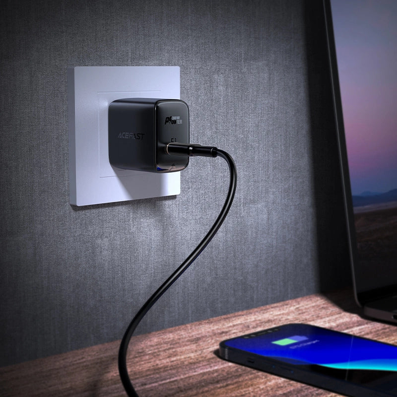 Acefast A23 30W GaN USB-C US Wall Charger - Black_2