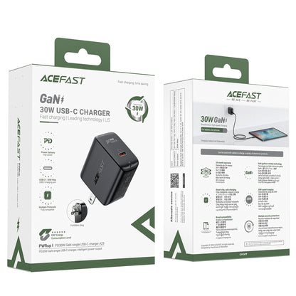 Acefast A23 30W GaN USB-C US Wall Charger - Black_3