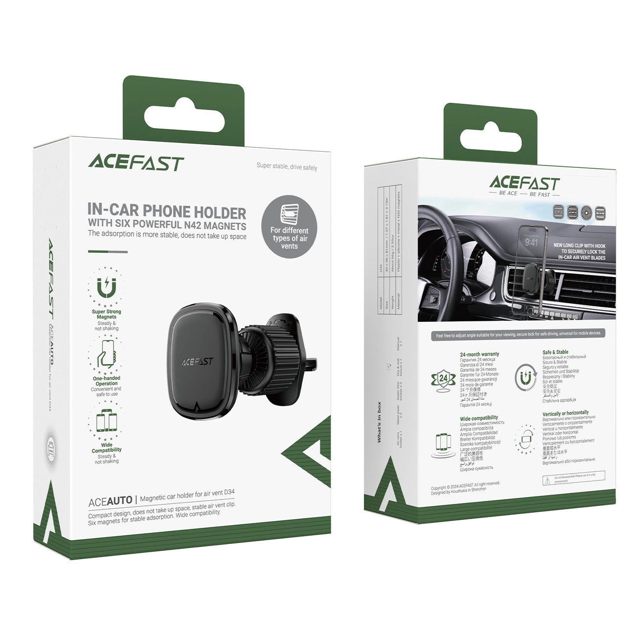 Acefast D34 Magnetic Air Vent Holder - Black_5