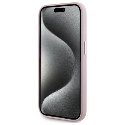 Karl Lagerfeld FW Metal Plate MagSafe iPhone 15 Pro Case - Pink_4