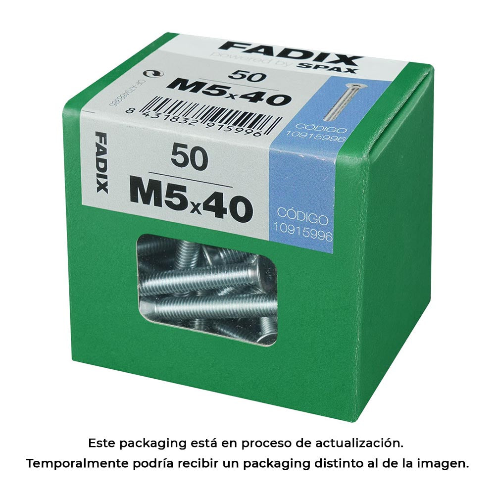 Caixa l 50 unid. parafuso metrico cp m 5x40mm fadix_0