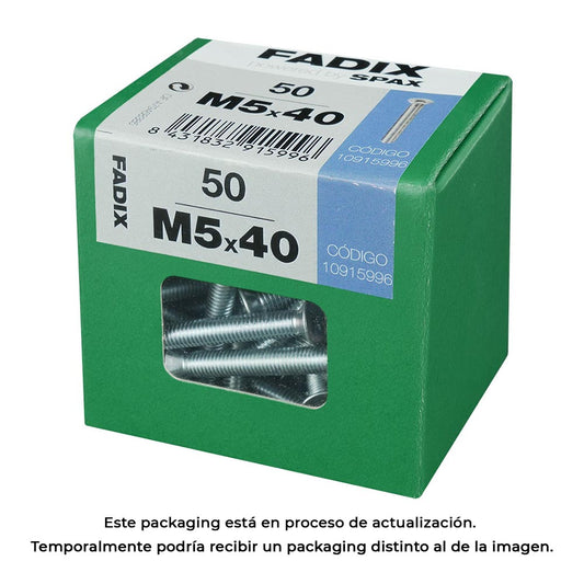 Caixa l 50 unid. parafuso metrico cp m 5x40mm fadix_0