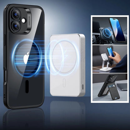 ESR Classic Hybrid Halolock MagSafe Case Set + Tempered Glass for iPhone 16 - Clear with Black Frame_2