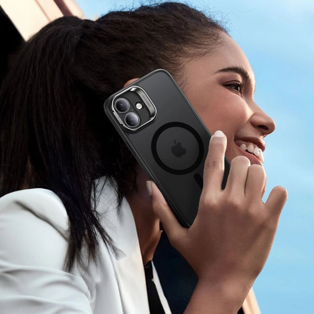 ESR Classic Hybrid Kickstand Halolock MagSafe Case Set + Tempered Glass for iPhone 16 - Black_4