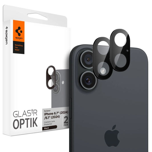 Spigen Optik GLAS.TR Camera Protector 2-PACK for iPhone 16 / 16 PLUS - Black_0