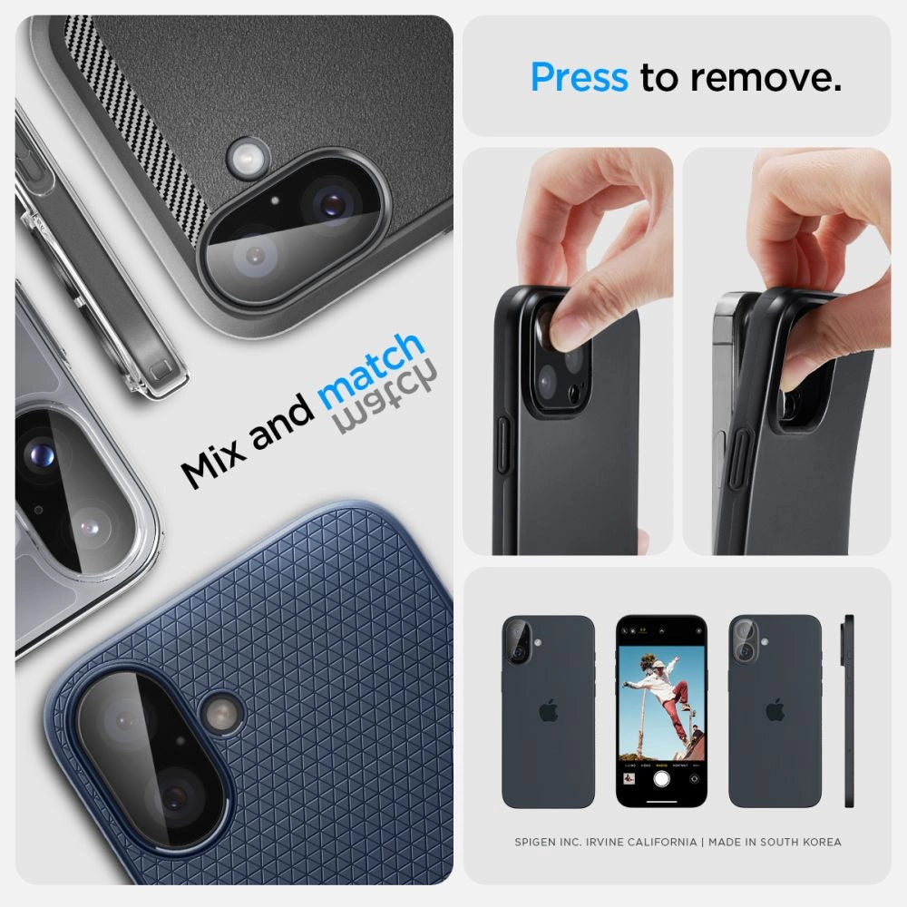 Spigen Optik GLAS.TR Camera Protector 2-PACK for iPhone 16 / 16 PLUS - Black_13