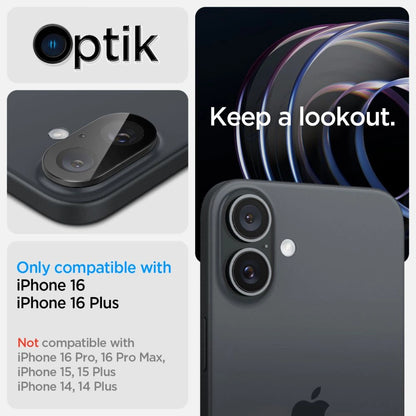 Spigen Optik GLAS.TR Camera Protector 2-PACK for iPhone 16 / 16 PLUS - Black_8