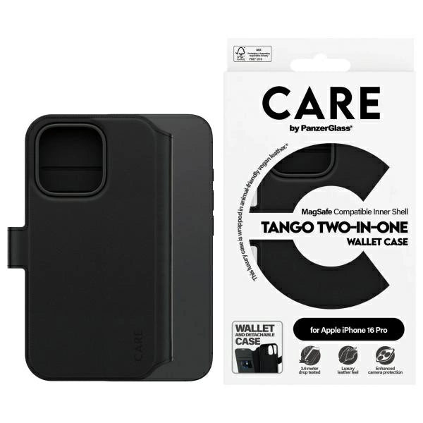 CARE by PanzerGlass Feature Tango 2in1 Wallet MagSafe Case for iPhone 16 Pro - Black_0