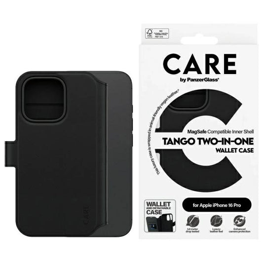 CARE by PanzerGlass Feature Tango 2in1 Wallet MagSafe Case for iPhone 16 Pro - Black_0