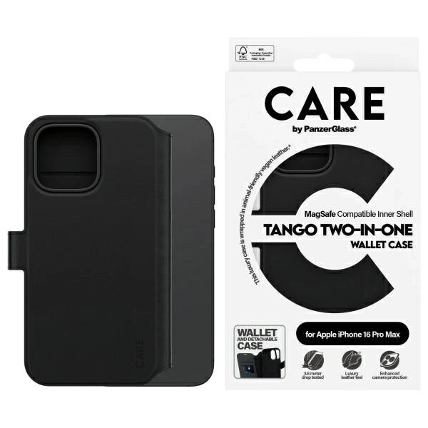 CARE by PanzerGlass Feature Tango 2in1 Wallet MagSafe Case for iPhone 16 Pro Max - Black_0
