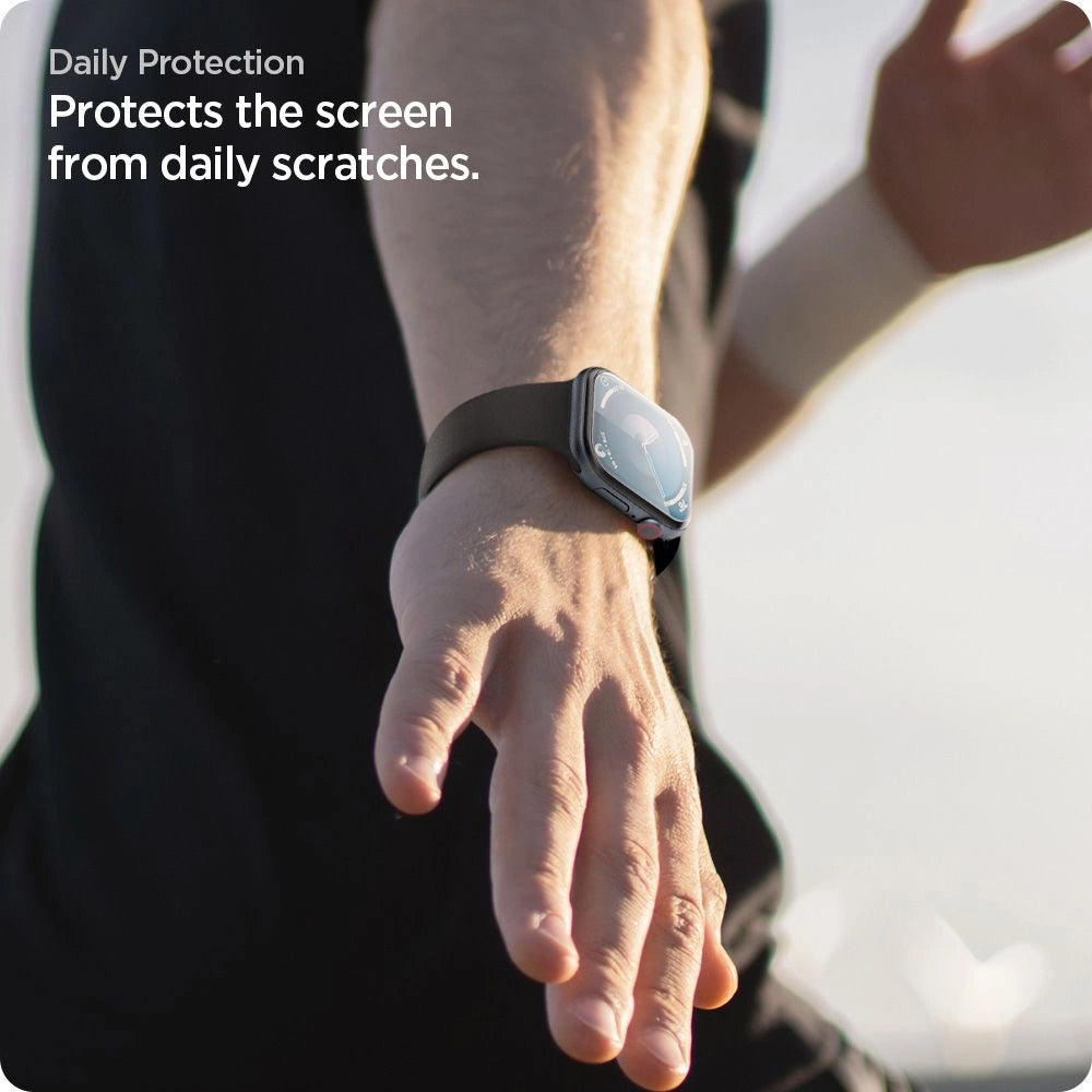 Spigen Elite Shield ”EZ FIT” Hybrid Glass 2-PACK for Apple Watch 10 (46MM) - Clear_10