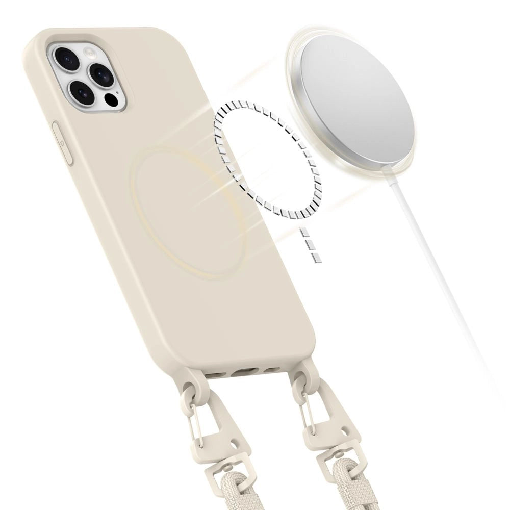 Tech-Protect MagNecklace MagSafe Case for iPhone 12 / 12 Pro - Beige_2