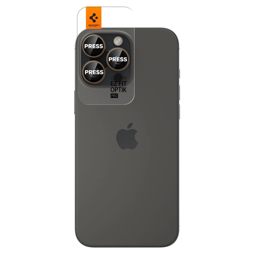 Spigen Optik Pro GLAS.TR ”EZ FIT” Camera Protector 2-PACK for iPhone 16 Pro / Pro Max - Brown_1