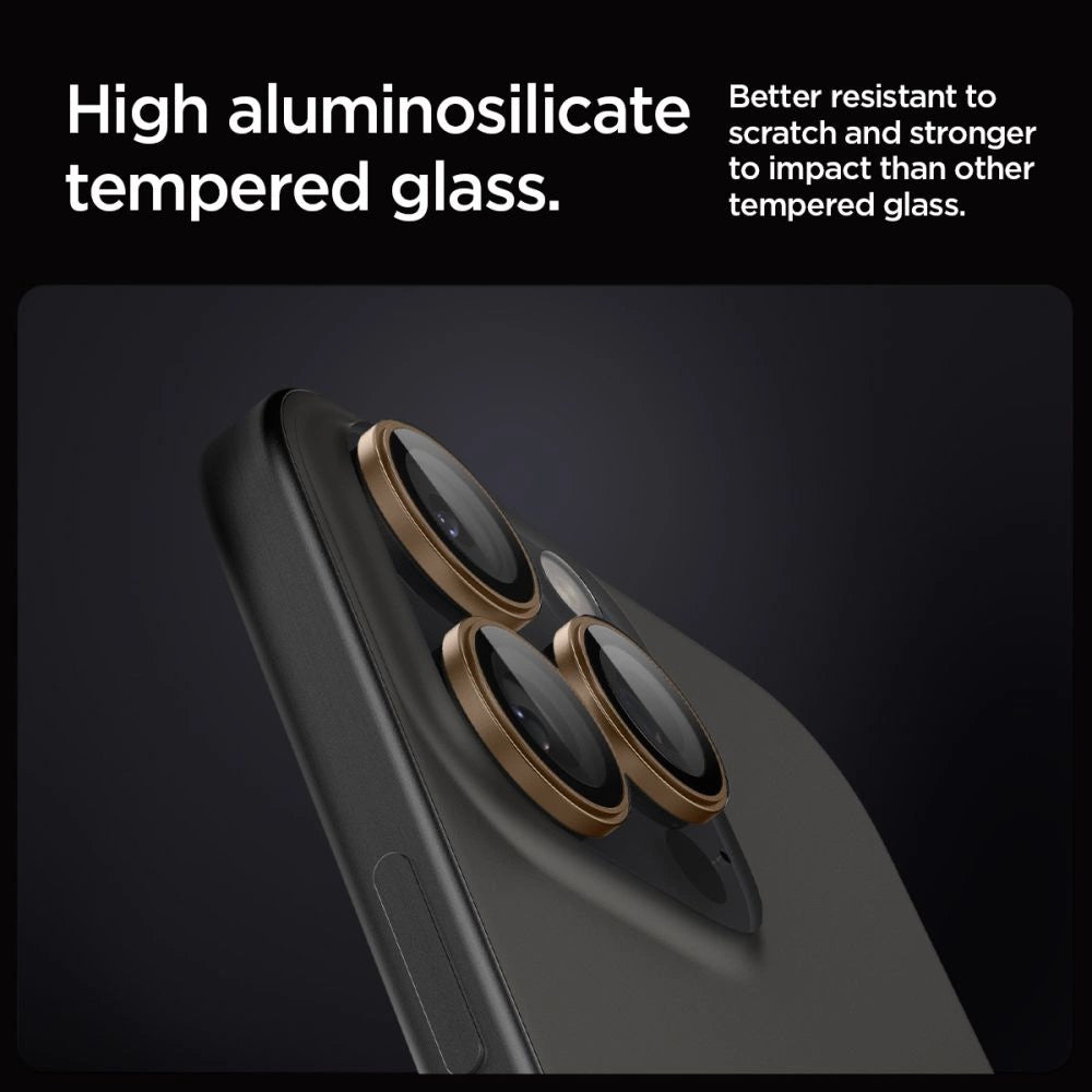 Spigen Optik Pro GLAS.TR ”EZ FIT” Camera Protector 2-PACK for iPhone 16 Pro / Pro Max - Brown_5