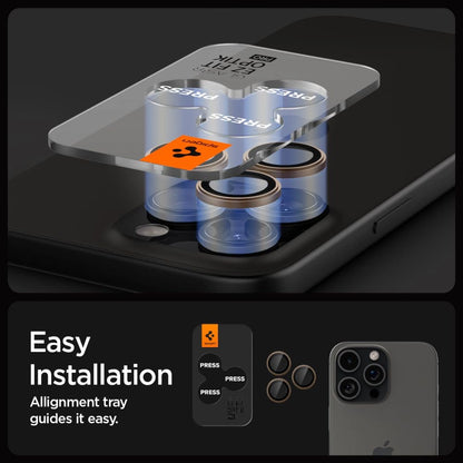 Spigen Optik Pro GLAS.TR ”EZ FIT” Camera Protector 2-PACK for iPhone 16 Pro / Pro Max - Brown_6
