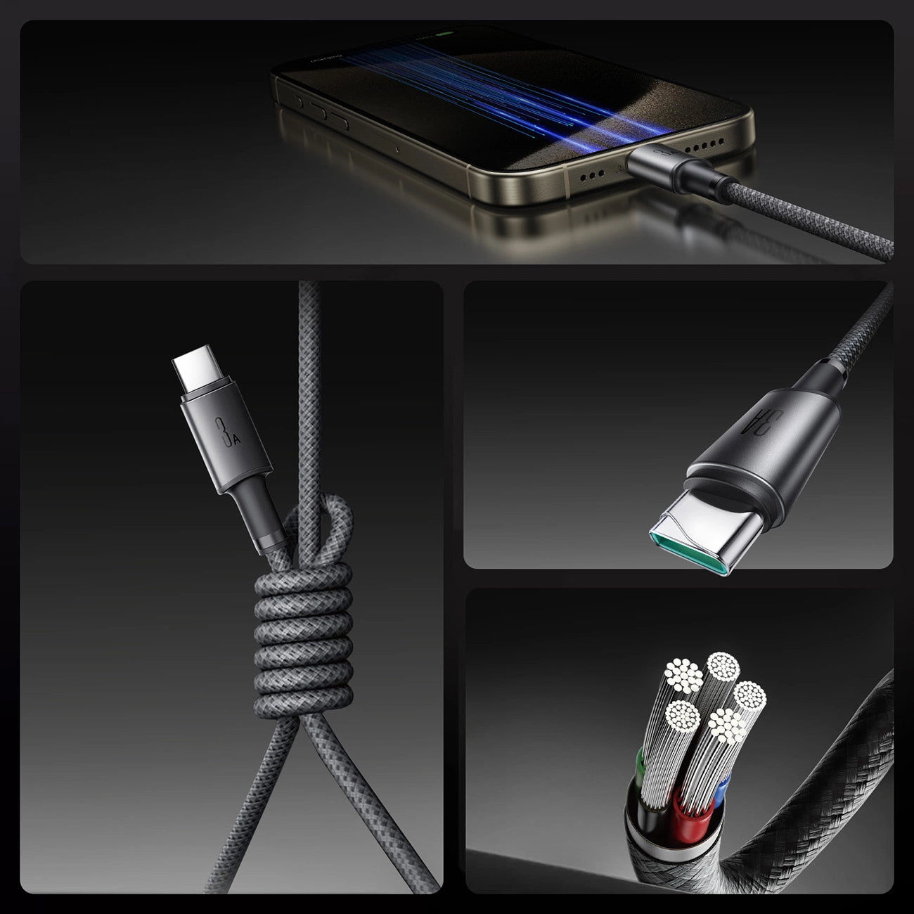 Joyroom S-A50 Unlimited Series 3A USB-A - USB-C Cable with Magnetic Organizer 1.2m - Gray_16