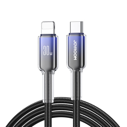 Joyroom S-A42 Crystal-Clear Series 30W USB-C - Lightning cable 1.2m - black_0