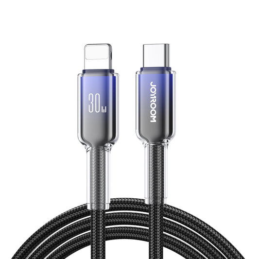 Joyroom S-A42 Crystal-Clear Series 30W USB-C - Lightning cable 1.2m - black_0