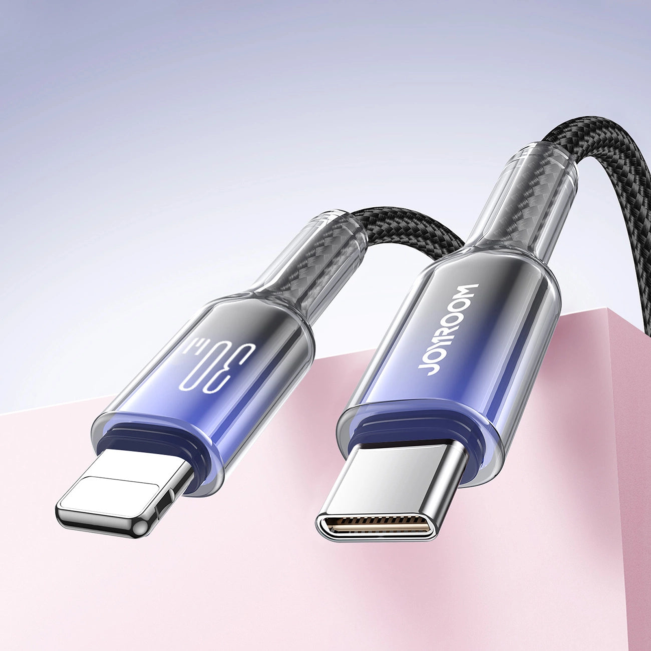 Joyroom S-A42 Crystal-Clear Series 30W USB-C - Lightning cable 1.2m - black_12