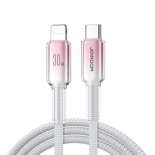 Joyroom S-A42 Crystal-Clear Series 30W USB-C - Lightning cable 1.2m - white_0