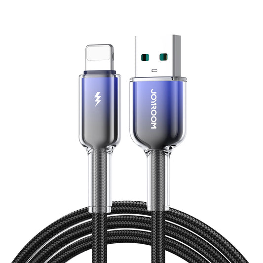 Joyroom S-A42 Crystal-Clear Series 3A USB-A - Lightning cable 1.2m - black_0