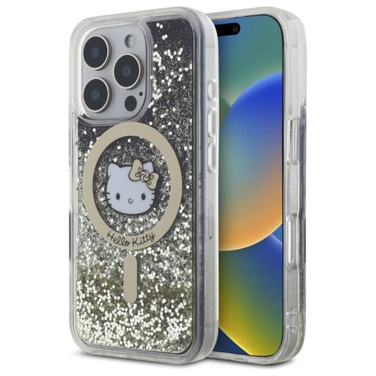 Hello Kitty Liquid Glitter Fever MagSafe iPhone 16 Pro Case - Gold_0