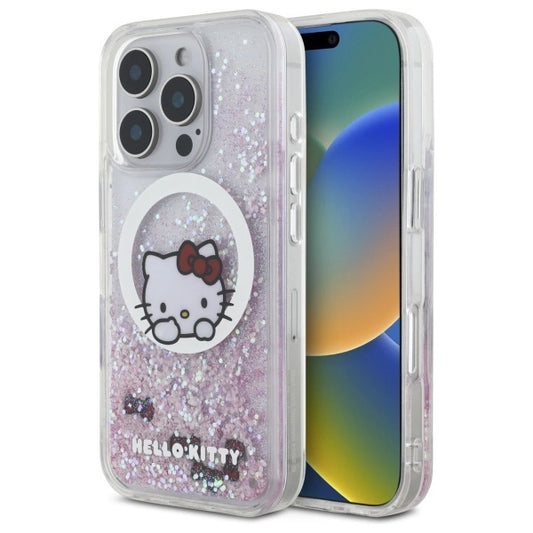 Hello Kitty Liquid Glitter Sweet Kitty Bows MagSafe iPhone 16 Pro Case - White_0