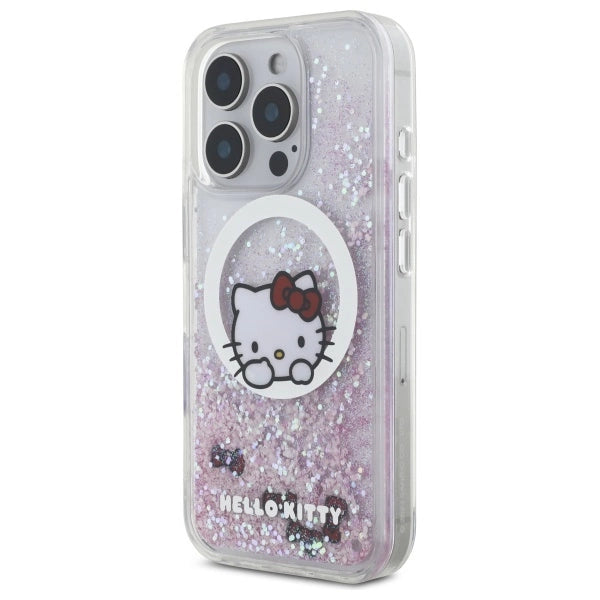 Hello Kitty Liquid Glitter Sweet Kitty Bows MagSafe iPhone 16 Pro Case - White_1