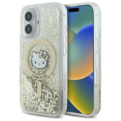 Hello Kitty Liquid Glitter Fever MagSafe iPhone 16 Case - Gold_0
