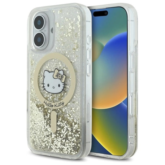 Hello Kitty Liquid Glitter Fever MagSafe iPhone 16 Case - Gold_0