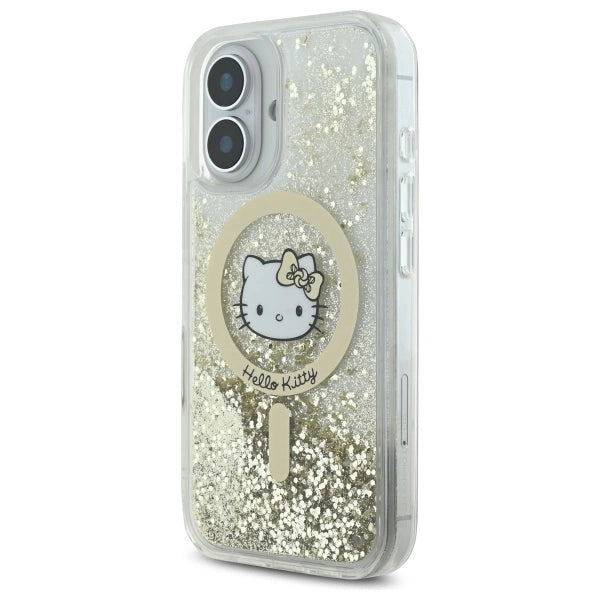Hello Kitty Liquid Glitter Fever MagSafe iPhone 16 Case - Gold_1