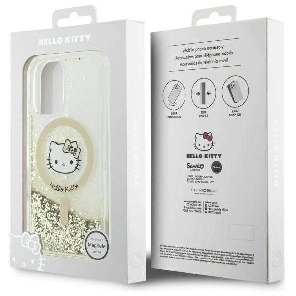 Hello Kitty Liquid Glitter Fever MagSafe iPhone 16 Case - Gold_7