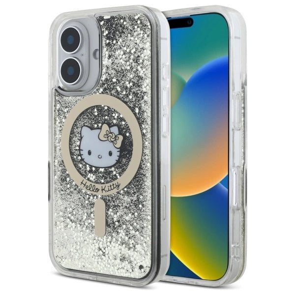 Hello Kitty Liquid Glitter Fever MagSafe iPhone 16 Case - Gold_0