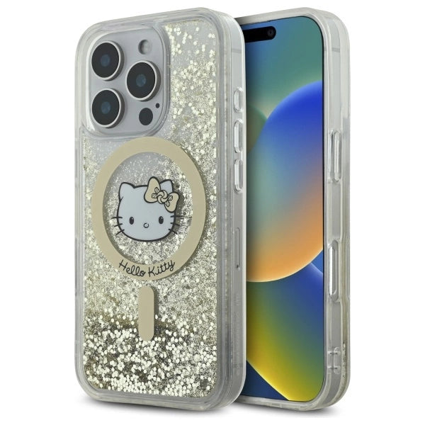 Hello Kitty Liquid Glitter Fever MagSafe Case for iPhone 16 Pro Max - Gold_0