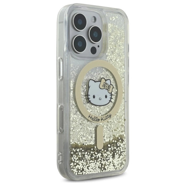 Hello Kitty Liquid Glitter Fever MagSafe Case for iPhone 16 Pro Max - Gold_3