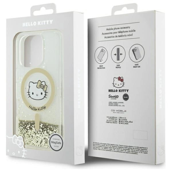 Hello Kitty Liquid Glitter Fever MagSafe Case for iPhone 16 Pro Max - Gold_7
