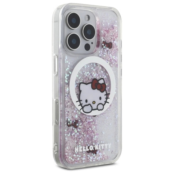 Hello Kitty Liquid Glitter Sweet Kitty Bows MagSafe Case for iPhone 16 Pro Max - White_3