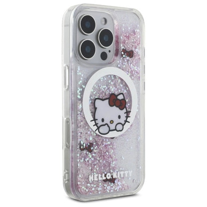 Hello Kitty Liquid Glitter Sweet Kitty Bows MagSafe Case for iPhone 16 Pro Max - White_3