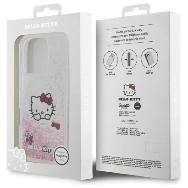 Hello Kitty Liquid Glitter Sweet Kitty Bows MagSafe Case for iPhone 16 Pro Max - White_7