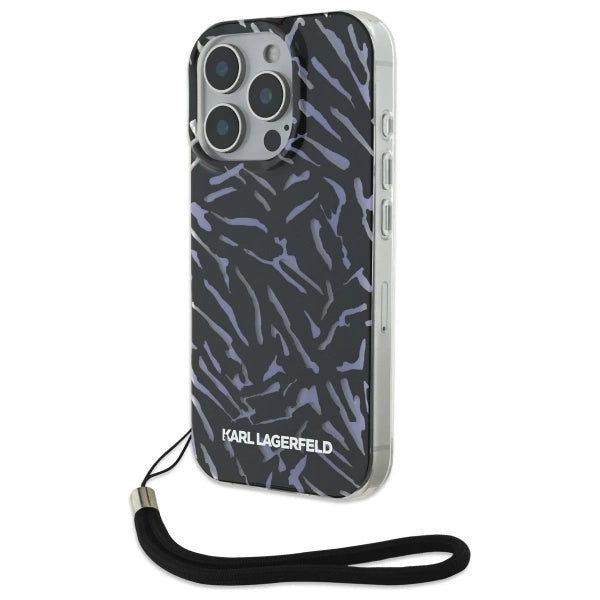 Karl Lagerfeld Zebra With Cord iPhone 16 Pro Case - Purple_0